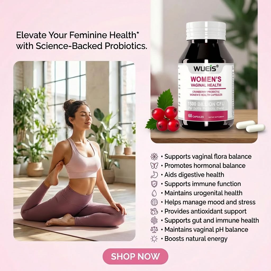 Caring for intimate health, eliminating vaginal odor – promoting gut balance and digestion – women's probiotics and prebiotics supplement