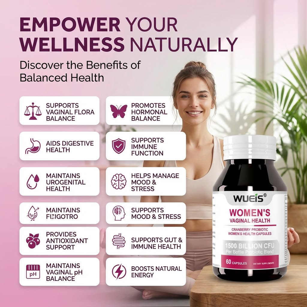 Caring for intimate health, eliminating vaginal odor – promoting gut balance and digestion – women's probiotics and prebiotics supplement