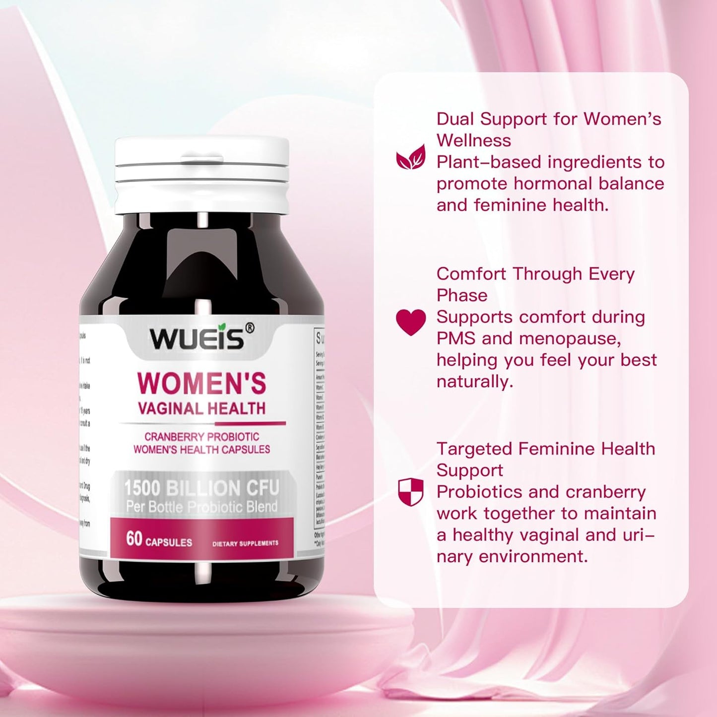 Caring for intimate health, eliminating vaginal odor – promoting gut balance and digestion – women's probiotics and prebiotics supplement